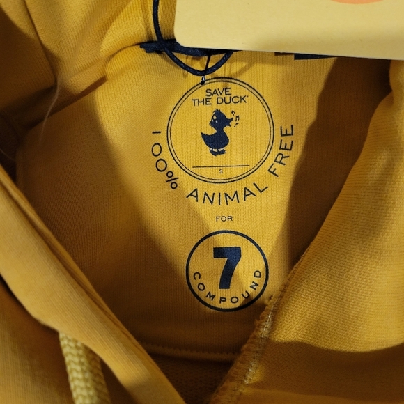 Compound X Save the Duck Men's Yellow Hoody SZ Small - Picture 5 of 6